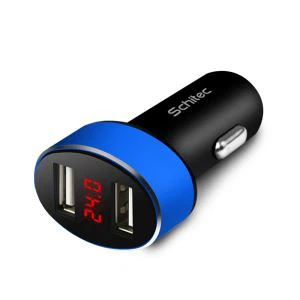 USB-biloplader med LCD-skærmindikator