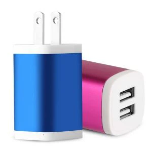 Bærbar dobbeltports usb-vægoplader