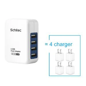Smart Charging 4 Port Micro Usb Home Wall Charging Adapter