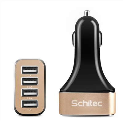Hurtig opladning Qc 3.0 Biloplader 4-ports USB-oplader